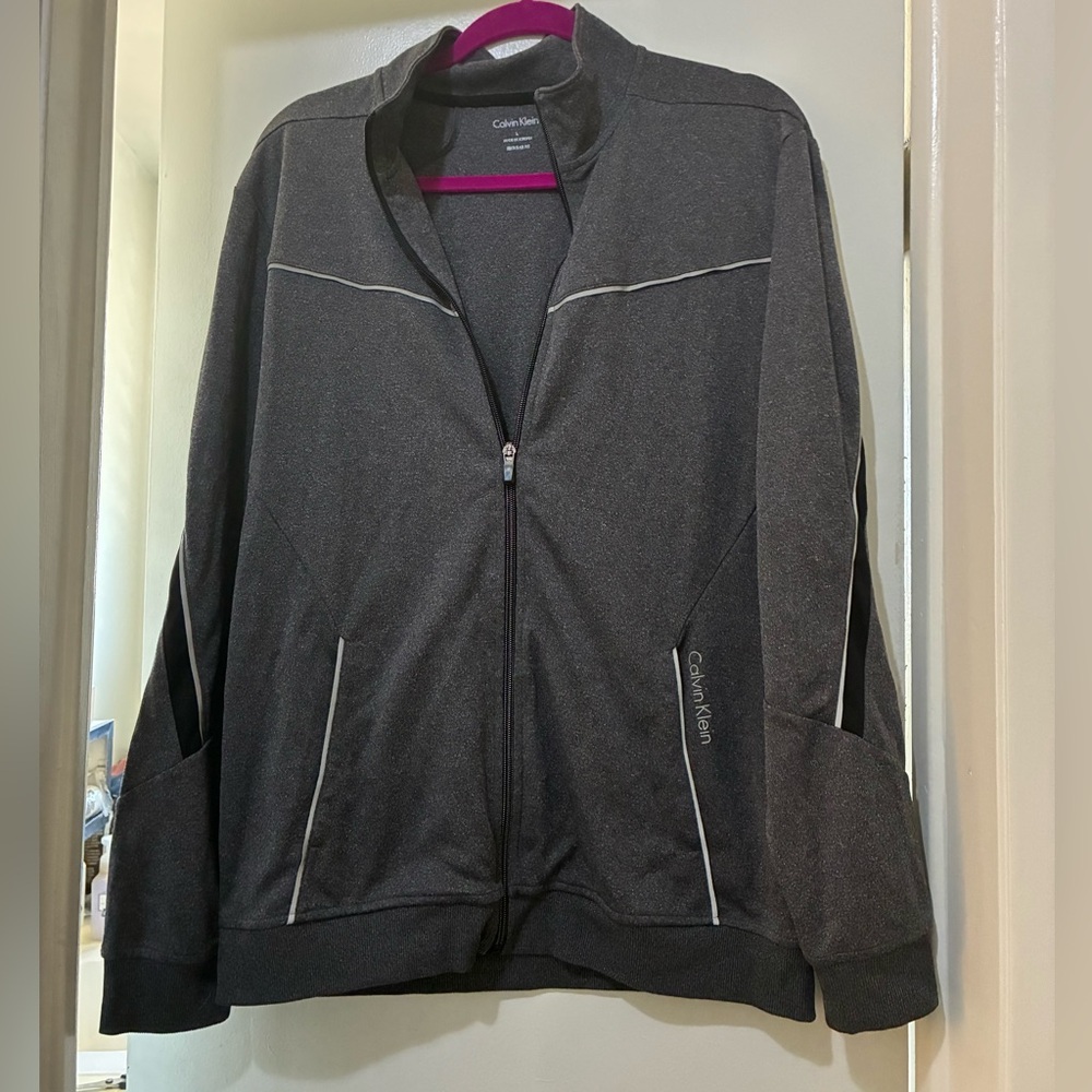 Dark gray Calvin Klein full zip performance jacket Large unisex